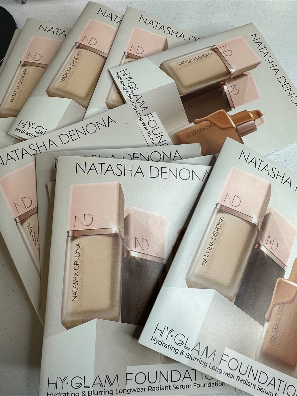 Natasha Denona HyGlam Foundation - Beige and Peach Tones samples set of 3!